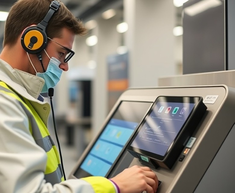 Terminal de autoservicio con protección anti-skimming instalada